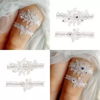 Кружевная вышивка, свадебные подвязки с жемчужным украшением, кольцо на ногу невесты, чулки, подвязки, сексуальные женские носки, кольцо, ободки Custom Size
