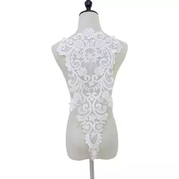 Кружевная вышивка Вышитая нашивка Топ-труба Аппликация Крупная ажурная блестка Кружевная аппликация Труба