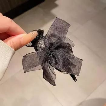 Кружевная заколка-бантик для женщин - 2022 F970 чёрный