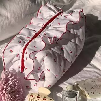 Кружевная женская косметичка на молнии, несессер для макияжа, органайзер, пенал, большая вместимость, сумка для хранения помады, дорожная косметичка