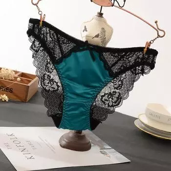 Кружевное белье Женские трусики Треугольные трусы Хлопковые трусы Трусики с промежностью M белый