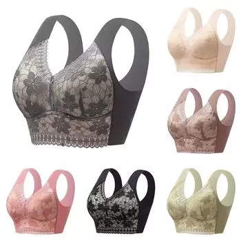 Кружевное бесшовное нижнее белье, женская тонкая коллекция без стальных колец, жилет, сексуальный бюстгальтер 36 чёрный