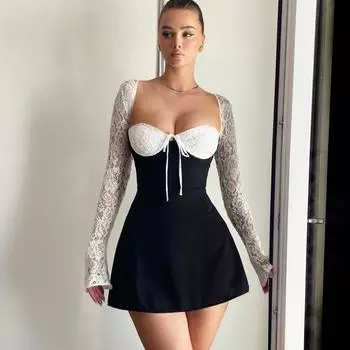 Кружевное длинное платье с открытой спиной, сексуальное, осеннее, женское, облегающее, облегающее грудь, облегающее бедра платье S красный