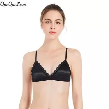 Кружевное гладкое нижнее белье Женский тонкий бюстгальтер на косточках Низкий открытый бюстгальтер со съемными подушечками S бежевый