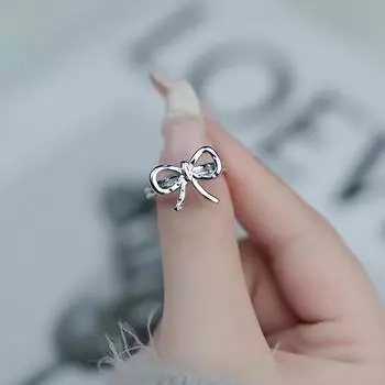 Кружевное кольцо Love Ring женское простое Ins Cold Wind Bow Открытое кольцо можно сложить кольцо на указательный палец