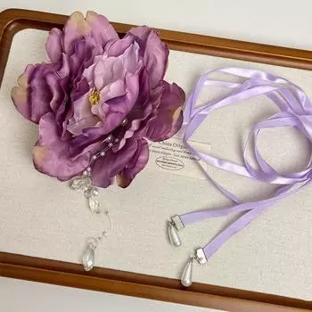 Кружевное колье Zantedeschia с жемчужной кисточкой, цветочная цепочка для ключицы, милый цветочный чокер, свадебный Style1