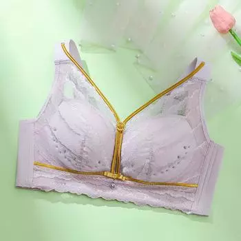 Кружевное нижнее белье, антипровисающая боковая регулировка груди, ультратонкая чашка бюстгальтера 75 розовый