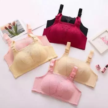 Кружевное нижнее белье, бюстгальтер, регулируемый, супермягкий, впитывает пот, без стального кольца, бесшовные бюстгальтеры без косточек, топы без косточек 36C