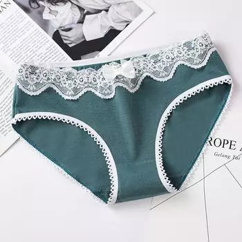 Кружевное нижнее белье Милое хлопковое нижнее белье Удобные женские треугольные трусики M
