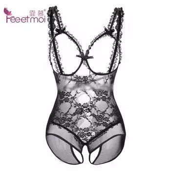 Кружевное нижнее белье, сексуальное, популярное, эротическое, однотонное, одежда для сна Babydoll, кружевная сетка с бантом, полые, прозрачные, эротическая одежда для сна L