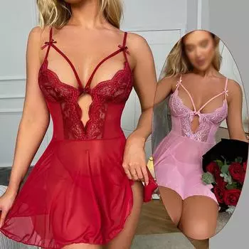 Кружевное ночное платье Сексуальное нижнее белье Женская ночная сорочка Женская L