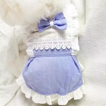 Кружевное платье с изображением листьев лотоса для питомца Кружевное платье с кошачьими ушками Летняя одежда для собак Плюшевые мишки Шнауцер Маленький щенок Весна/Лето Тонкий XS