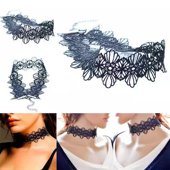 Кружевное ретро-тату-колье в стиле бохо, платье на шею, винтажное готическое ожерелье, цепочка, ювелирные изделия