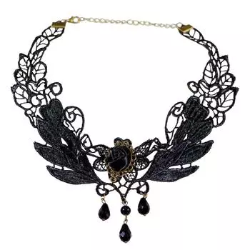 Кружевное сексуальное ожерелье, цепочка на ключицу, ошейник, аксессуары One Size чёрный