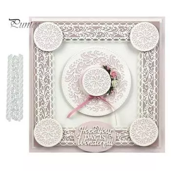 Кружевное украшение, металлические штампы для резки, сделай сам, скрапбукинг, бумажные карты, изготовление трафаретной формы серебряный