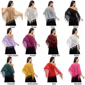 Кружевное волнистое модное треугольное женское платье с шалью, кружевное треугольное вечернее платье 180*70cm белый