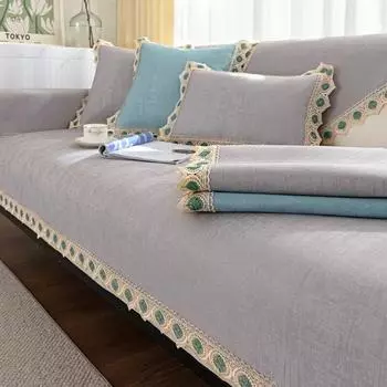 Кружевное вязание, однотонный чехол для дивана, подушка для гостиной, подушка для шезлонга, роскошный угловой L-образный чехол для мебели, дивана 70x70cm 1pcs