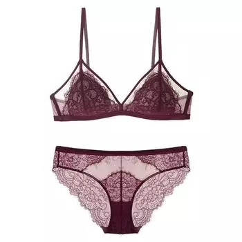 Кружевной бюстгальтер без бретелек во французском стиле с треугольной чашкой, сексуальное и соблазнительное, модное и веселое нижнее белье для женщин S серый