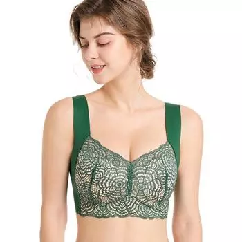 Кружевной бюстгальтер большого размера с набором веса на 200 фунтов, без стальных колец, жилет в стиле спорта и сна, увеличенный бюстгальтер 34/75C красный