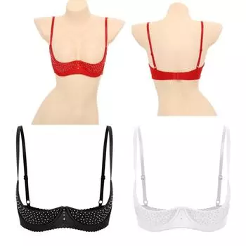 Кружевной бюстгальтер пуш-ап 1/2 чашки, бюстгальтер без косточек, бюстье, корсет, нижнее белье, бюстгальтер с губкой для груди, сексуальное нижнее белье, Клубная одежда, мини-топы на косточках S