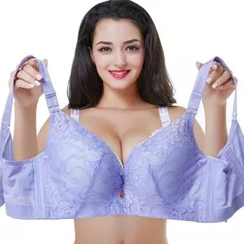 Кружевной бюстгальтер Push Up Bra CDE Cup Plus Размер Женское нижнее белье Бюстгальтер Большой размер Bralette Белье Сексуальное 70A красный