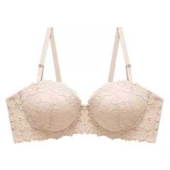 Кружевной бюстгальтер с половиной чашки, белый бюстгальтер для девочек 34/75AB абрикосовый