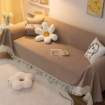 Кружевной чехол для дивана из синели, ткань на все сезоны, новый цельный чехол для дивана, нескользящая утолщенная подушка для дивана 180*130cm