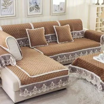 Кружевной чехол для дивана, плюшевый противоскользящий чехол для сиденья, современный стиль, чехол для дивана, четыре сезона, полотенце для дивана 70x70