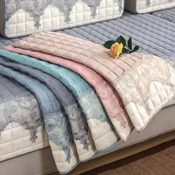 Кружевной чехол для дивана с белым краем для гостиной, северное нескользящее диванное полотенце, универсальное для всех сезонов, полотенце для спины, домашний декор 70x70cm 1pcs