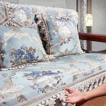 Кружевной чехол для дивана с европейской вышивкой, нескользящий чехол для дивана, декор для гостиной, четырехсезонные универсальные чехлы для диванов, подушка, полотенце 50x60