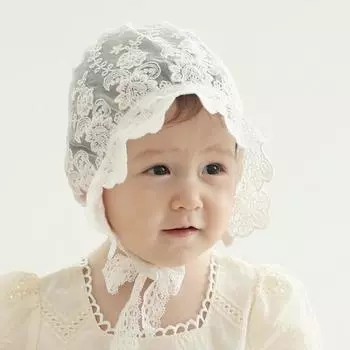 Кружевной чепчик Ujuai Toddler Angela, 21 х 19 см, белый, Популярная детская одежда в Корее
