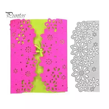 Кружевной цветок Вырубные штампы DIY Скрапбукинг Тиснение Бумага Карты Украшения Трафарет Форма серебряный