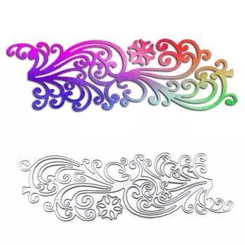 Кружевной дизайн с лозой, стильный трафарет для резки металла для DIY, скрапбукинга, альбома, фототиснение, бумажная карта, ремесленный декор серебряный