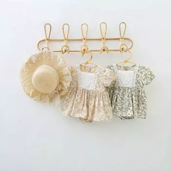 Кружевной комбинезон с цветочным принтом для девочек, комплект пердежной одежды, платье принцессы 66