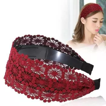 Кружевной обруч для волос Широкий край Диадемы Растрепанные волосы Подсолнух с зубчиками Модная Противоскользящая Повязка на голову Аксессуары для волос для женщин