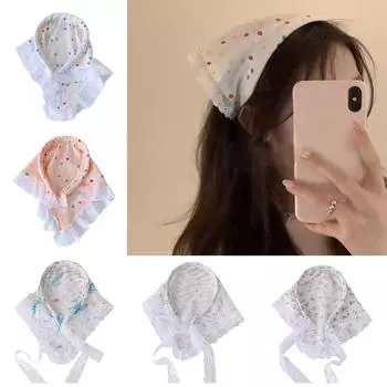 Кружевной платок для головы для девочек, элегантный платок для волос, банданы, головной убор, тюрбан, повязка на голову для женщин, фото, повязка на голову C3