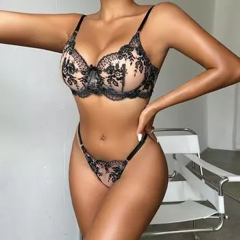 Кружевной сексуальный комплект нижнего белья бюстгальтер слегка просвечивающий сексуальный новый продукт