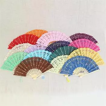 Кружевной складной веер в винтажном стиле, украшения для дома, декоративные украшения для дома, свадьбы, вечеринки, танца, ручной веер, художественное ремесло, подарок 27cm