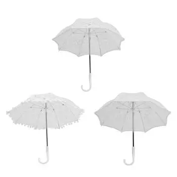 Кружевной свадебный зонтик с романтической вышивкой и цветочной вышивкой, свадебный зонтик с эргономичной ручкой, кружевной зонтик Umbre 51322A Child