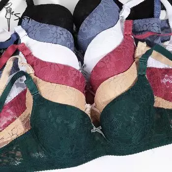 Кружевной тонкий большой размер мягкий стальной бюстгальтер с кольцами пуш-ап сексуальное удобное нижнее белье для женщин 38/85 чёрный
