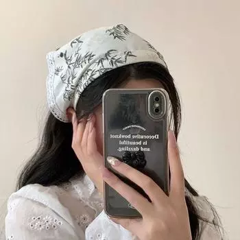 Кружевной треугольный ремешок для волос, мягкий шарф с принтом, шарф для волос в китайском стиле, фотография style3