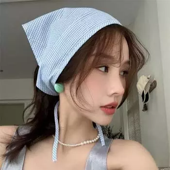 Кружевной треугольный шарф, женский летний милый повязка на голову, универсальный головной убор розовый