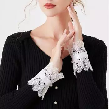 Кружевной жемчуг премиум-класса, небольшой аромат, искусственный рукав, кружевные аксессуары, искусственный рукав, украшение на запястье белый