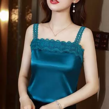 Кружевной жилет-майка женская летняя верхняя одежда Niche с открытой спиной топы и майки M белый