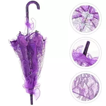 Кружевной зонтик фото реквизит платья подружек невесты элегантный зонтик в стиле вестерн для девочек фиолетовый железный свадебный белый