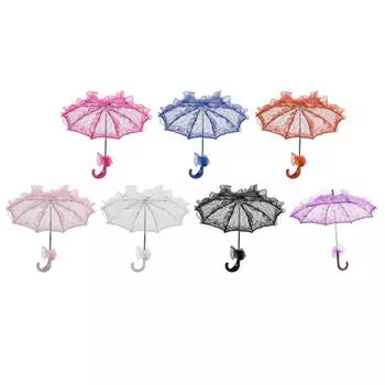 Кружевной зонтик ручной работы, свадебный кружевной зонтик, элегантный декоративный кружевной зонтик, фото White