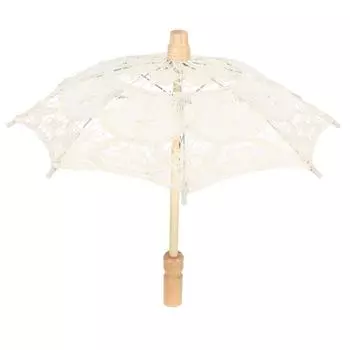 Кружевной зонтик-зонтик винтажный свадебный зонт для фото костюм вечерние принадлежности S бежевый бежевый