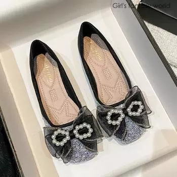 кружевные банты туфли на плоской подошве женские туфли в стиле лолиты с жемчужными нитями мокасины с кристаллами и бусинами женские эспадрильи большого размера 43 5
