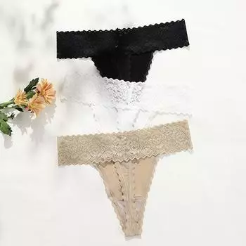 Кружевные брюки женские стринги сексуальные трусики без следов для девочек с низкой посадкой хлопок промежность спортивные брюки для фитнеса S