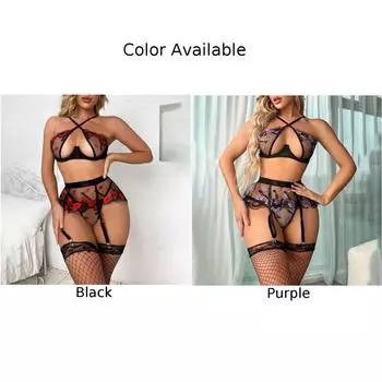 Кружевные бюстгальтеры, женское нижнее белье, сетчатая одежда для сна, нейлон M
